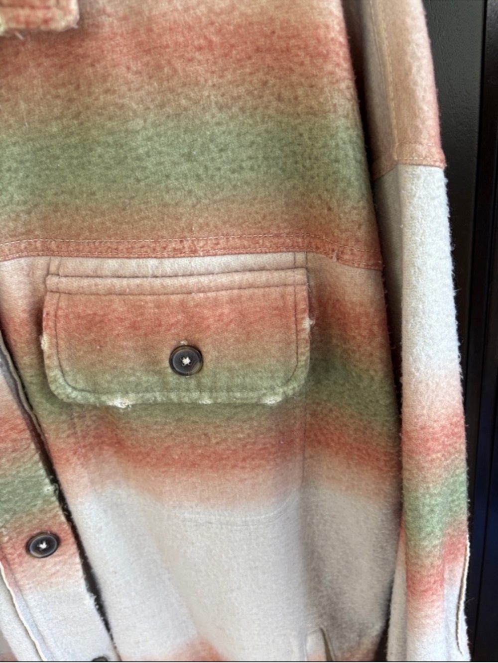 NWT Free People Ruby Striped Button Front Shacket Size Medium Retail $178.00 - Picture 6 of 11